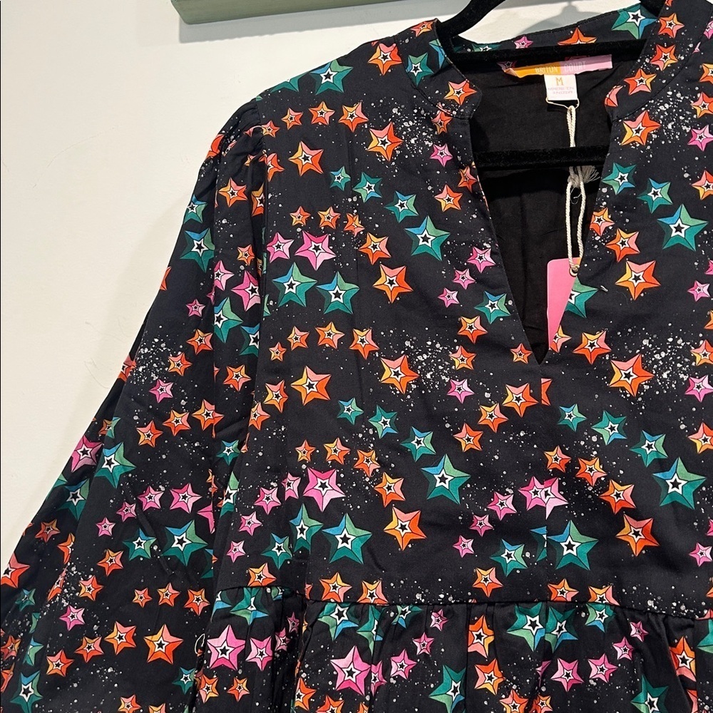 Briton Court Dark Galaxy Star Child poofy mini dress women’s medium new w tag - Picture 6 of 7
